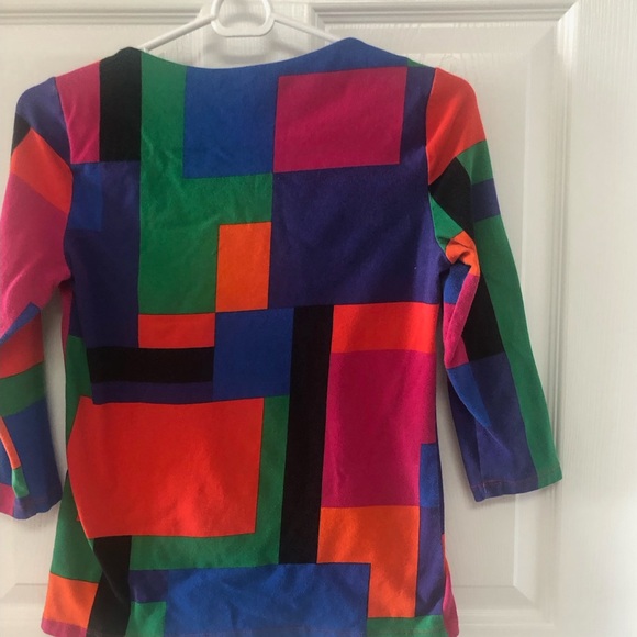 Lauren by Ralph Lauren petite medium color block square neckline top. - Picture 4 of 6